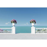 Beaches Backdrops Holiday Backdrops Ocean Flowers G-589 - iBACKDROP-Beaches Backdrops, Cheap Background, hol, holi, holid, holida, Holiday Backdrops