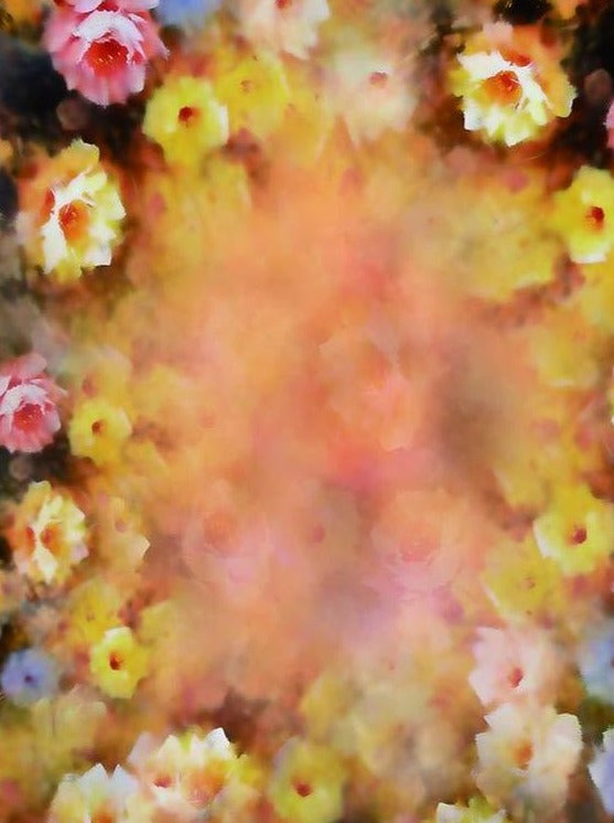 Abstract Primula Flower Background Wall GY-145