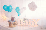 Happy Bear Child Background Baby Shower Backdrops IBD-19286