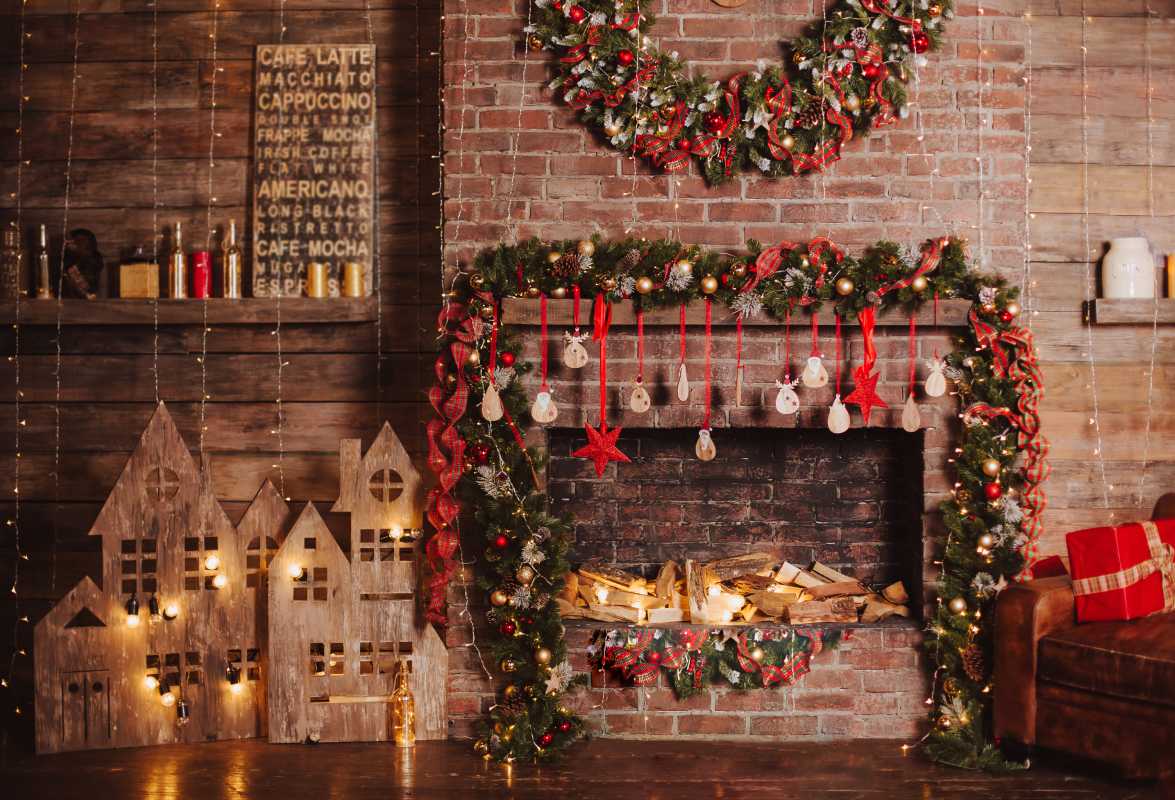 Christmas Decorations Wall Background Photography Backdrops IBD-19186 size:2.2x1.5