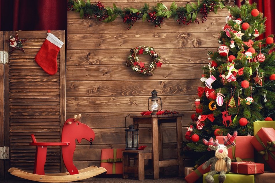 Trojan Horse Christmas Scene Background Photography Backdrops IBD-19213