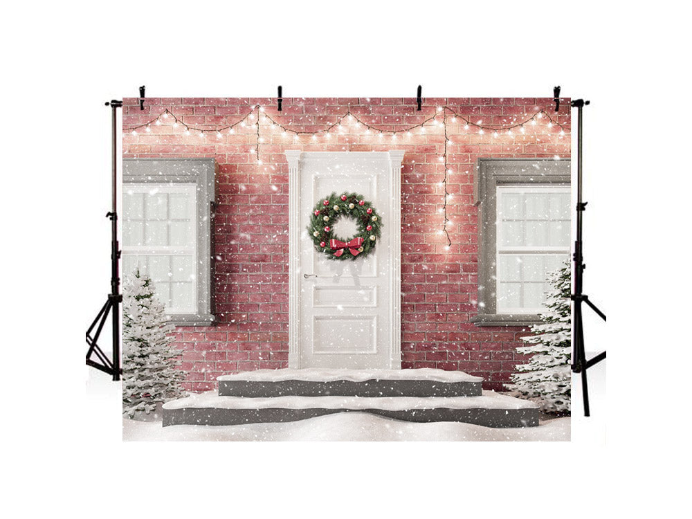 Christmas Tree And Wreath Decored Door Backdrop IBD-246952