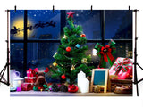 Christmas Interior Decoration Fireplace Christmas Tree Backdrop IBD-246960