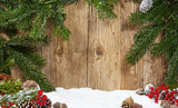 Outdoor Christmas Snow Decoration Background Photography Backdrops IBD-19319