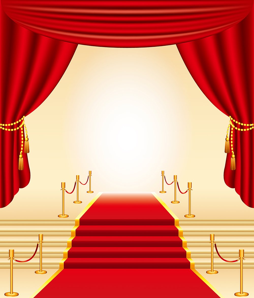 Red Carpet Golden Palace Backdrop For Wedding IBD-19430