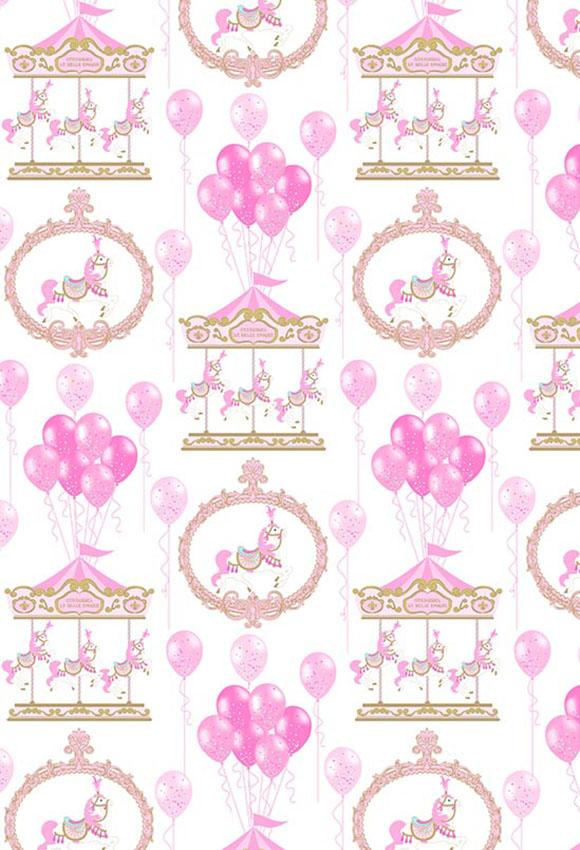Polka Dot Printed Backdrops Balloons Backdrop Pink Backgrounds S-2840