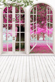 Window Backdrops Flowers Pink Backgrounds S-3048