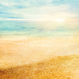 Scenic Landscape Beach Summer Background Fine Gold Sand Photo Backdrop IBD-20000
