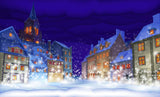 Two Rows of Christmas Houses Festival Backdrops IBD-19388 - iBACKDROP