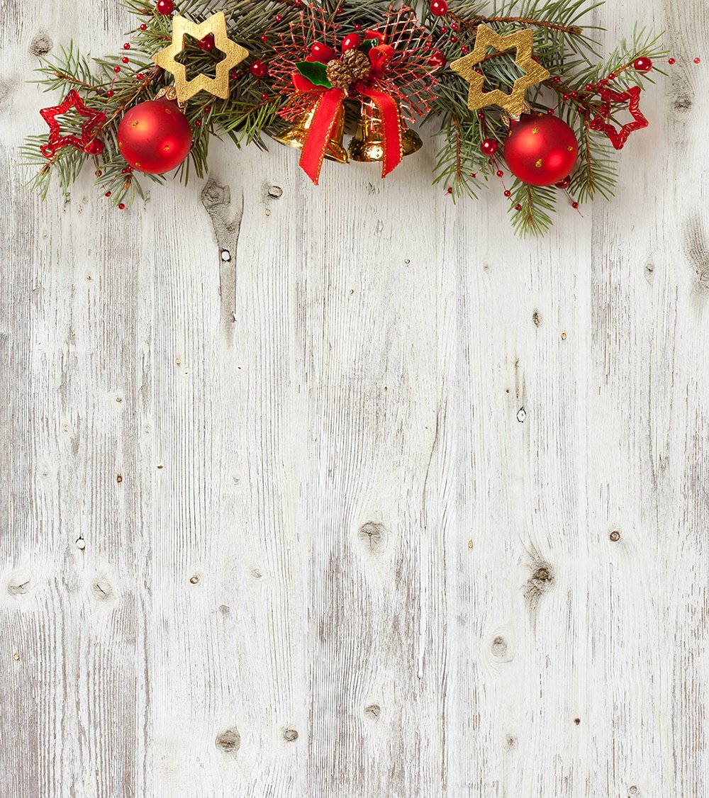 White Wood Background Christmas Backdrops for Photography IBD-19228