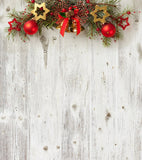 White Wood Background Christmas Backdrops for Photography IBD-19228