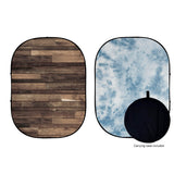 Double-sided Wood/Abstract Collapsible Backdrop 5'W(1.5m)x6.5'H(2.0m) IBD-ZA03