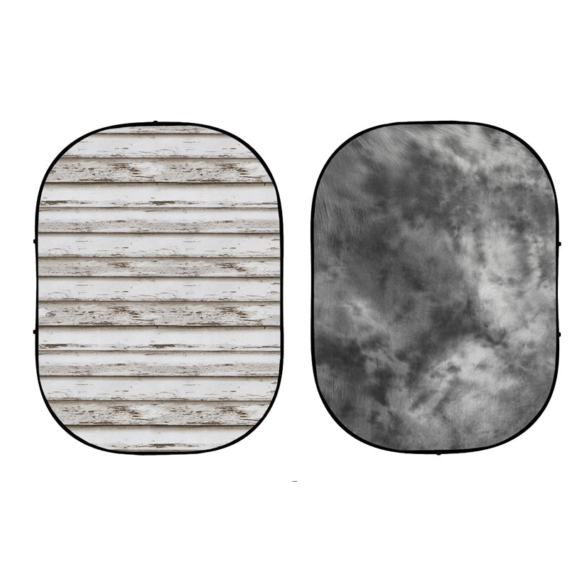 Double-sided Abstract Texture/Brick Collapsible Backdrop 5'W(1.5m)x6.5'H(2.0m) IBD-ZA04