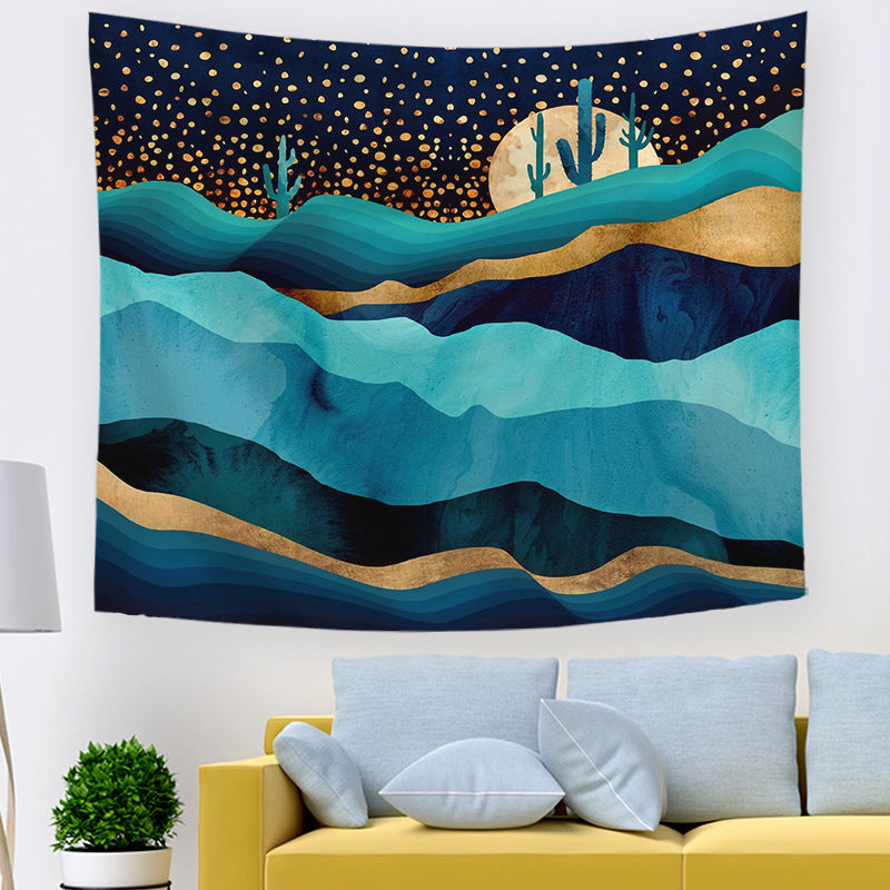Art Blue Desert Cactus Home Decor Tapestry IB24475
