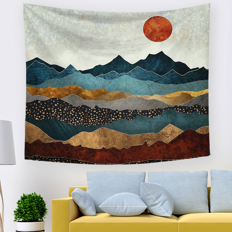 Painting Mountain Sun Home Decor Tapestry IB24479