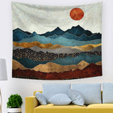 Painting Mountain Sun Home Decor Tapestry IB24479