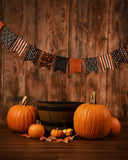 Festival Backdrops Halloween Backdrops Wood and Flag Background Children Background IBD-P19029 - iBACKDROP