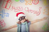 Paintbrush Christmas Happy Background Photography Backdrops IBD-19378 - iBACKDROP