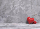 Abstract Grey Wall With Red Heart For Valentine's Day Studio Portrait Photography Backdrop IBD-24404