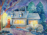 Baby Cartoon Wood Cottage Background Photography IBD-24522