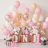 Baby's one-year-old Pink Balloon Background Baby Shower Backdrops IBD-19274 - iBACKDROP-Baby Backdrop, Baby Kid Backdrops, Cake Backdrop, Cake Backdrops, Cake Smash Backdrop, Food Backdrops