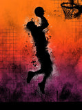 Basketball Humanoid Imprint Background Pattern Photo Portrait Backdrop IBD-19893 - iBACKDROP-Humanoid Imprint Background, Pattern Backdrop, Pattern Background, Patterned Backdrops, Patterned Background, Photography Background, Sport Backdrops