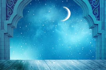 Blue Sky Crescent Background Children Backdrops IBD-19633