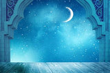 Blue Sky Crescent Background Children Backdrops IBD-19633