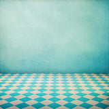 Blue Wallpaper Plaid Floor Background Photography Backdrop for Portrait IBD-19541