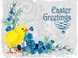 Cartoon Chick Easter Greeting Background for Photography  IBD-24504