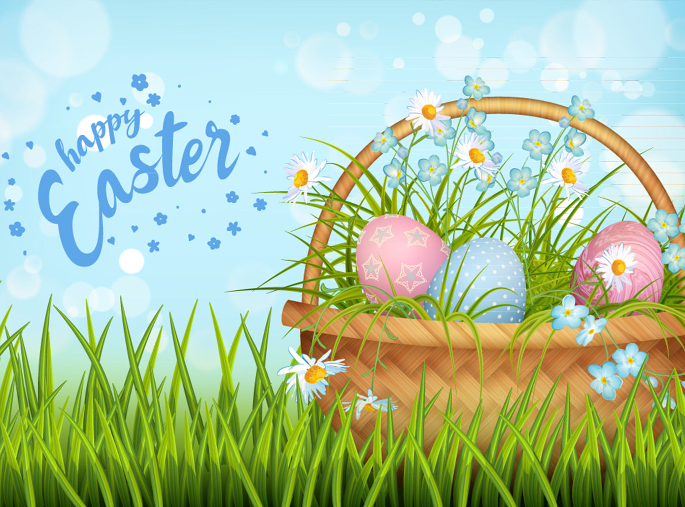 Cartoon Easter Color Eggs Background For Photography IBD-24544