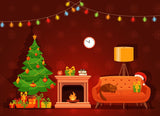 Cartoon Animation Christmas Tree Festival Backdrops IBD-19403