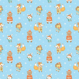 Cartoon Christmas Animal Background Festival Backdrops IBD-19369