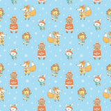 Cartoon Christmas Animal Background Festival Backdrops IBD-19369