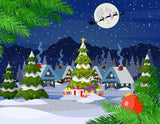 Cartoon Distant Christmas Background Festival Backdrops IBD-19438