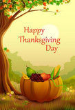 Cartoon Pumpkin Fruit and Vegetable Background Thanksgiving Day Backdrops IBD-19619