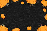 Cartoon Pumpkin around Blackboard Background Thanksgiving Backdrop