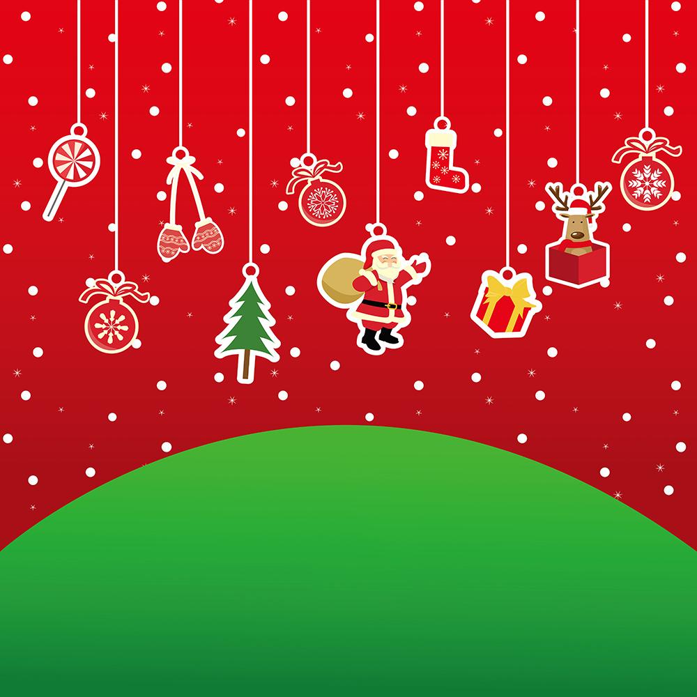 Cartoon Santa Background Christmas Photography Backdrops IBD-19318