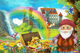 Cartoon Santa's Treasure Background Christmas Backdrops IBD-19370