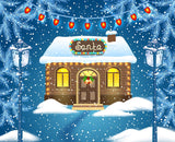 Cartoon Snowhouse Christmas Photography Backdrops IBD-19387 - iBACKDROP