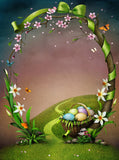 Celebration Festival Background Easter Flower Door Egg Backdrop Decoration Photography IBD-20018