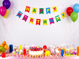 Children Birthday Party Cake Balloon Background Decoration Photo Backdrop IBD-19955