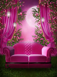 Children's Fairy Garden with Sofa Curtains and Lights Backdrops for Photos IBD-19983 - iBACKDROP-Baby Kid Backdrops, Beautiful Backdrops, Cartoon Fairytale Backdrops, Fairy Tale Backdrops, Fairy Tale Style, For Photography, Photo Background, Photostudio Backdrops, Portrait Photo Backdrop, Portrait Photography backdrops, Sofa Curtain