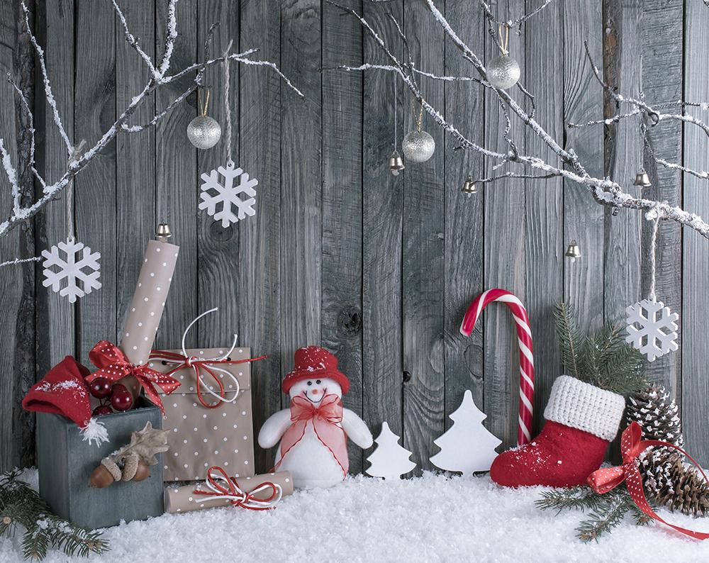 Christmas Decorations Corner Background Festival Backdrops IBD-19408