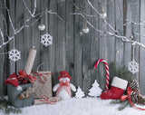 Christmas Decorations Corner Background Festival Backdrops IBD-19408