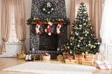 Christmas Indoor Decoration Background Photography Backdrops IBD-19255 - iBACKDROP