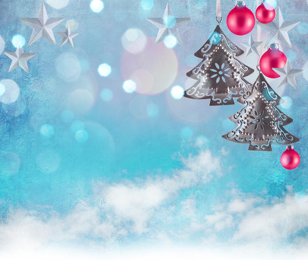 Christmas Pendant with Blue Smoke Background Festival Backdrops IBD-19439