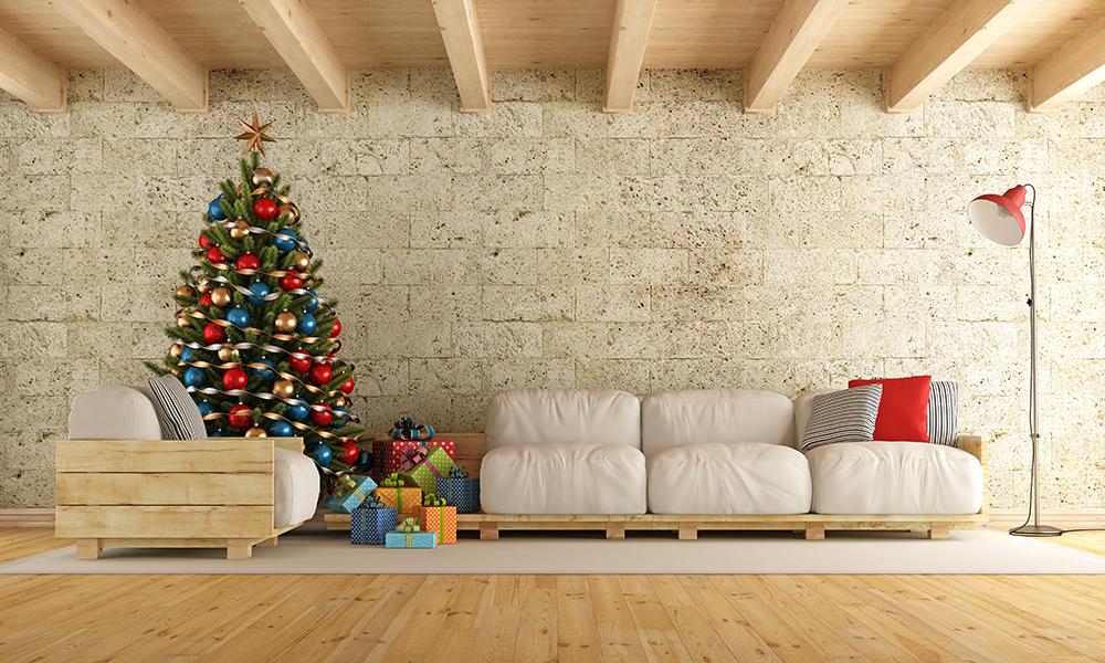 Christmas Sofa Corner Photography Backdrops for Party IBD-19393