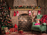 Christmas Tree Sofa Background Photography Backdrops IBD-19215 size:2x1.5