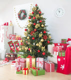 Christmas Tree Surrounded by Gifts Background Festival Backdrops IBD-19296